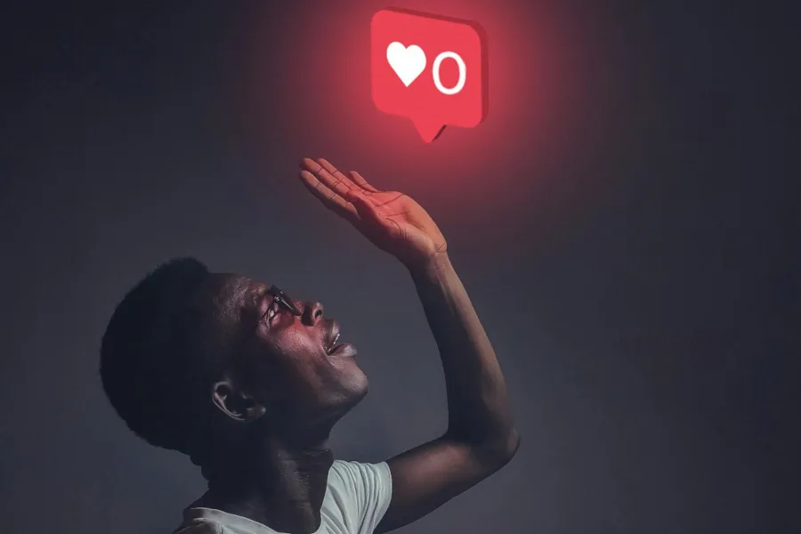 Gráfico de crescimento de seguidores em redes sociais